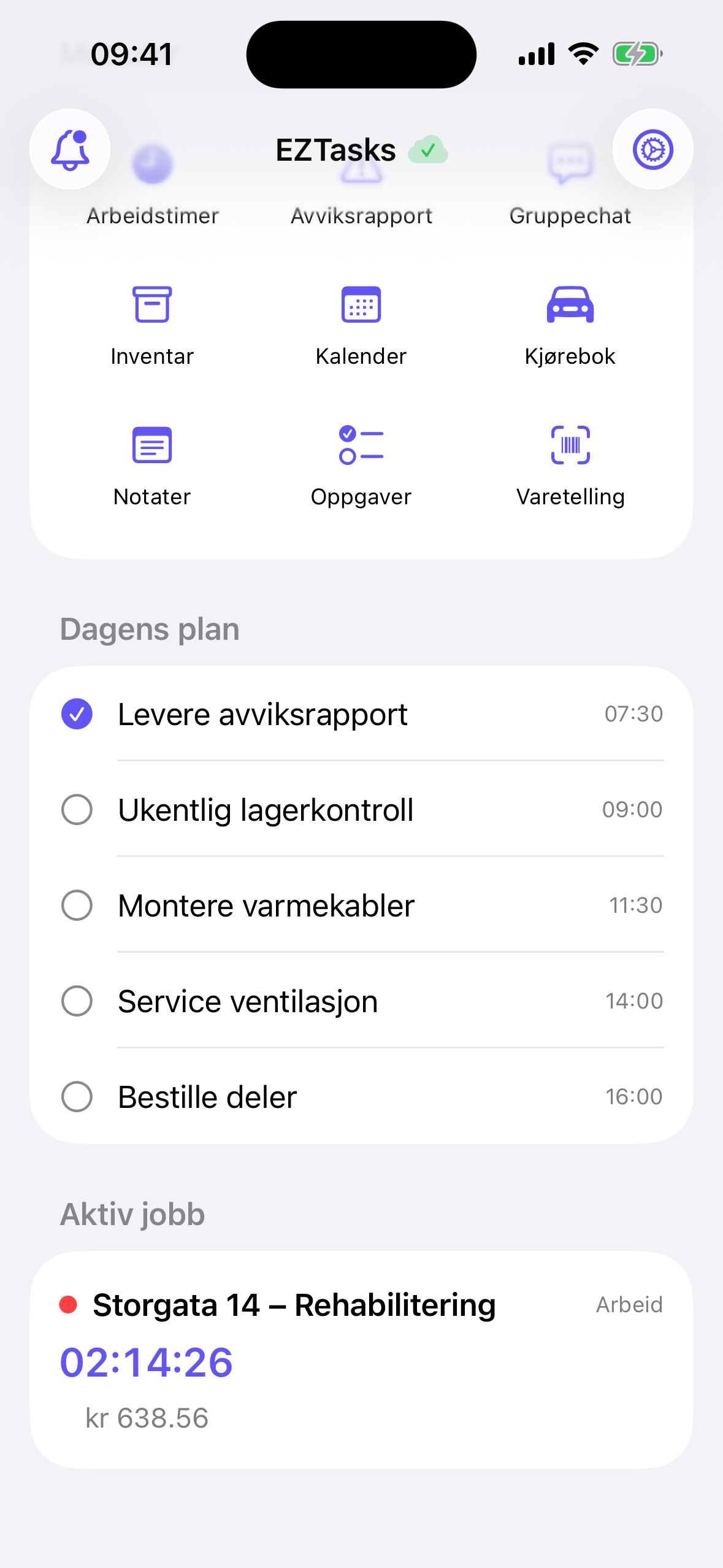 Oversikt med en jobb som løper